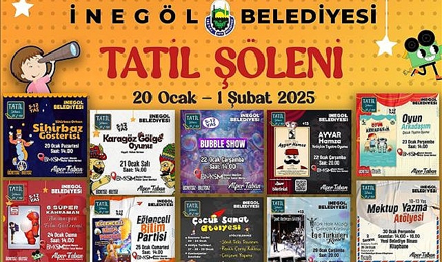 İnegöl Belediyesi’nden Çocuklara Yönelik Eğlenceli Sömestr Etkinlikleri