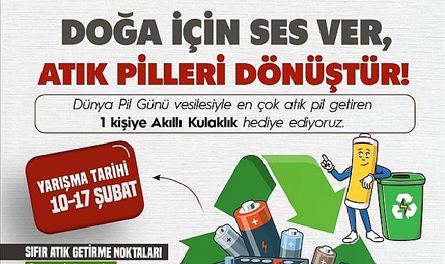 İnegöl Belediyesi’nden 18 Şubat Dünya Pil Günü Farkındalığı Kampanyası