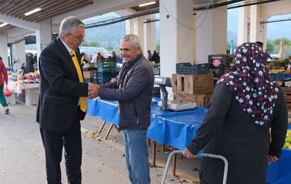 Kemer Belediye Başkanı Necati Topaloğlu’ndan Pazar Ziyareti