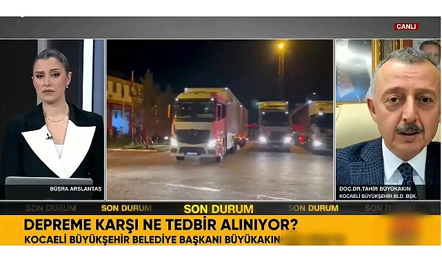 Kocaeli Büyükşehir Belediye Başkanı Tahir Büyükakın, Deprem Çalışmalarını CNN Türk’e Anlattı